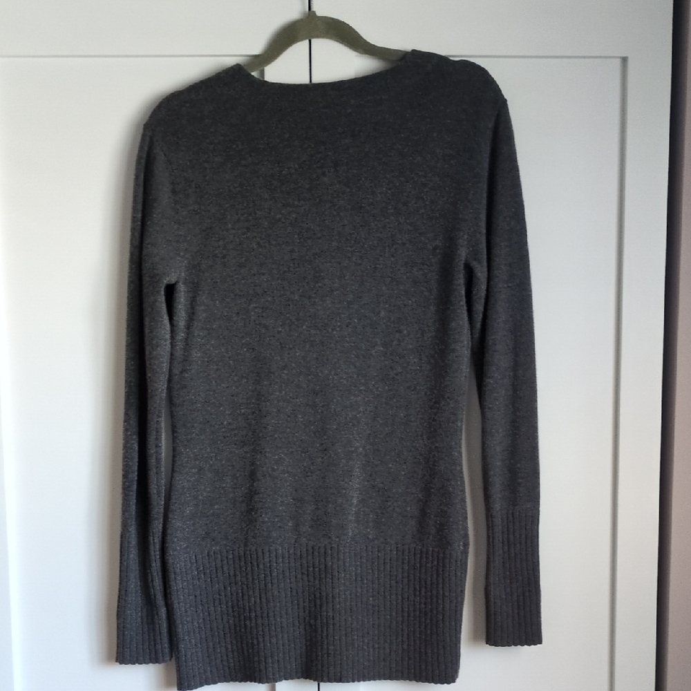 The North Face Merino Wool Blend Dark Gray Women's V-Neck Cardigan - Picture 6 of 6